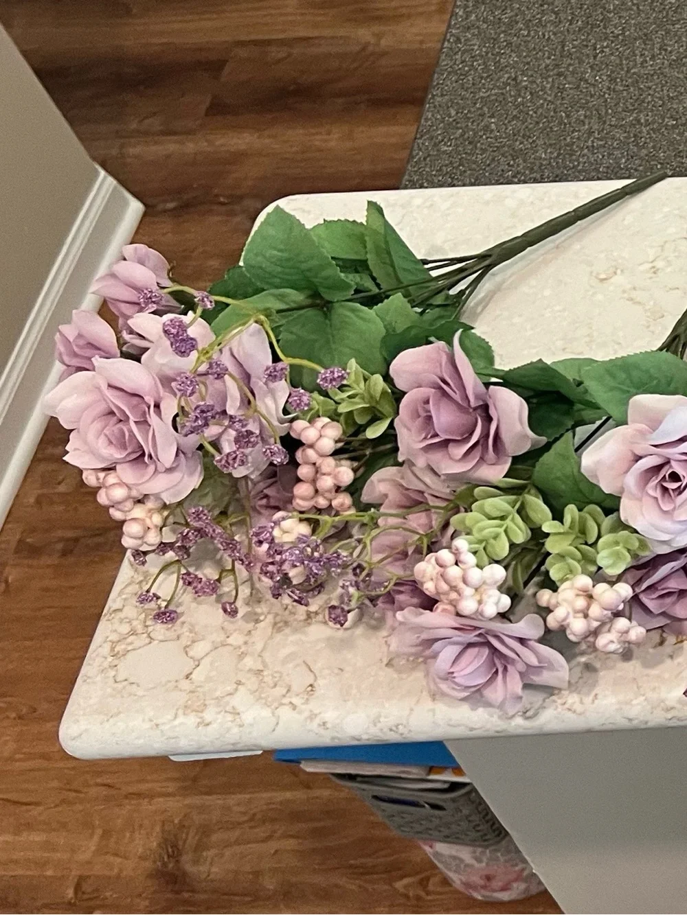 Unbranded Lavender Rose Bouquet Artificial Floral Arrangement